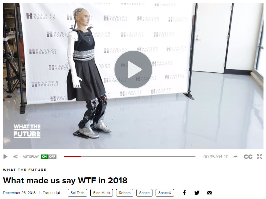 CNET CES 2018 Sophia Walking